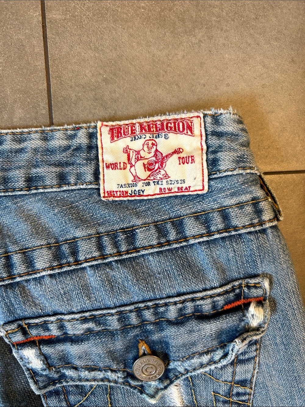 True Religion Distressed, Flare ,Low Rise Joey Jeans - Picture 9 of 13